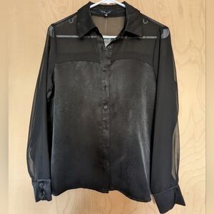 Pleione Long Sleeve Button Down Blouse NWT